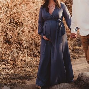 Lydia Slate Blue Maxi Dress